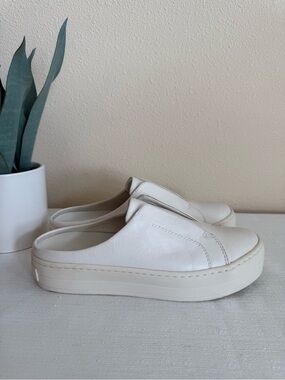 J Slides Women’s White/Cream Slip-On Platform Mules